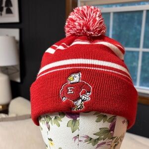 Holloway Red and White Kids Beanie with Pom Pom